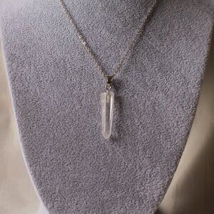 Clear Crystal Point Pendant Necklace – Natural Polished Gemstone